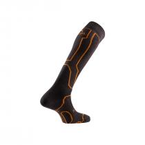 Lurbel Peak Silk Six Ski Socks - Iron Grey/Orange - 1