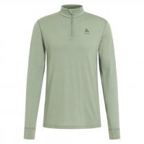 Odlo T-Shirt ML 1/2 zip Natural 100% Merino Warm - Matte Green