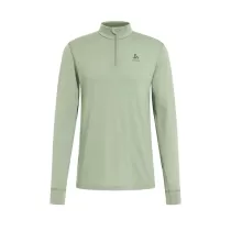Odlo T-Shirt ML 1/2 zip Natural 100% Merino Warm - Matte Green