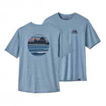 Patagonia Cap Cool Daily Graphic Shirt - Skyline Stencil: Steam Blue X-Dye
