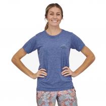 Maglietta Donna Patagonia Cap Cool Daily Graphic - MTB Crest: Current Blue X-Dye - 1