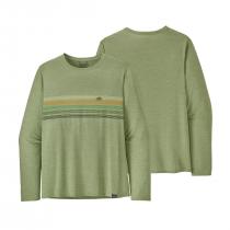 Patagonia L/S Cap Cool Daily Graphic Shirt - Line Logo Ridge Stripe: Salvia Green X-Dye