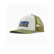 Patagonia P-6 Logo LoPro Trucker Hat - White w/Buckhorn Green - 0