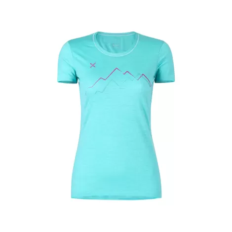 Camiseta Mujer Montura Merino Skyline - Care Blue/Intense Violet