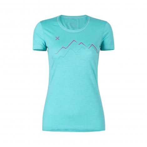 Montura Merino Skyline T-Shirt Woman - Care Blue/Intense Violet