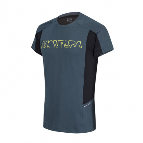T-Shirt Montura Run Logo - Ash Blue/Black