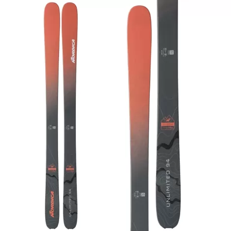 Nordica Unlimited 94 Rouge/Gris + Fixations Telemark