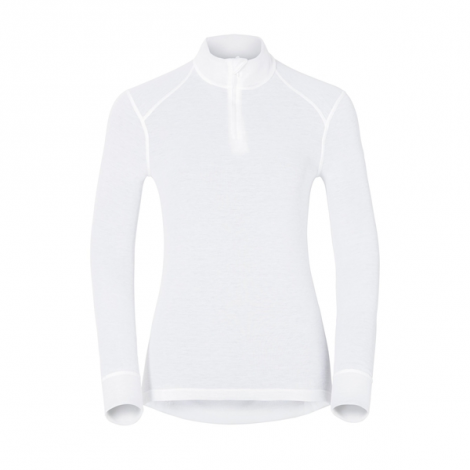 Odlo Shirt Long Sleeve Turtle Neck 1/2 zip Warm Women - White