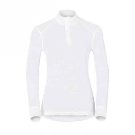 Maglia donna Odlo Long Sleeve Turtle Neck 1/2 zip Warm - Bianco