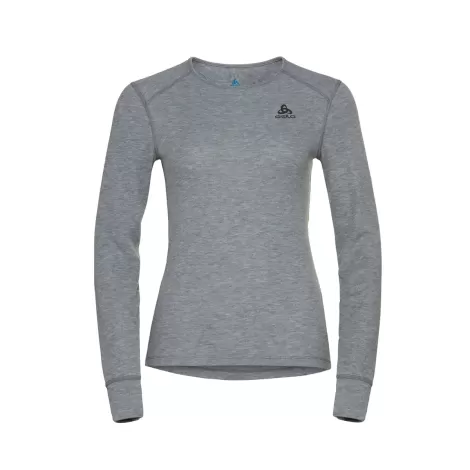 Top baselayer donna Odlo ML col rond Active Warm Eco - Grigio Melange
