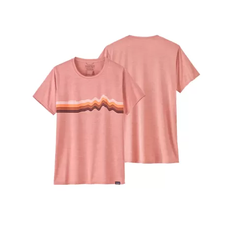 Camiseta Mujer Patagonia Cap Cool Daily Graphic - Ridge Rise Stripe: Sunfade Pink X-Dye