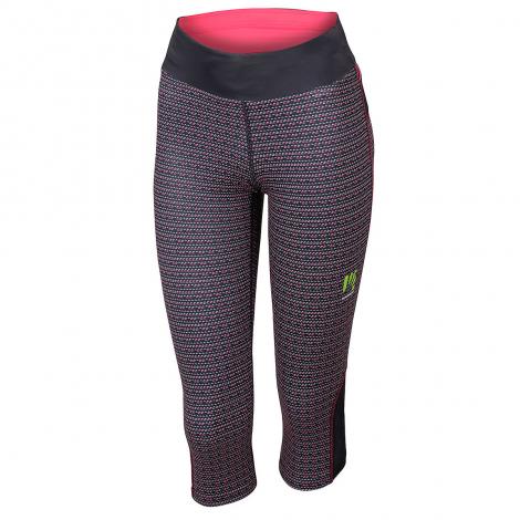 Pantalón Mujer Karpos Quick Print 3/4 - Negro/Rosa Fluo