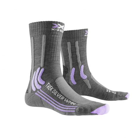 X-Socks Trek Silver Donna - Grey Melange/Bright Lavender